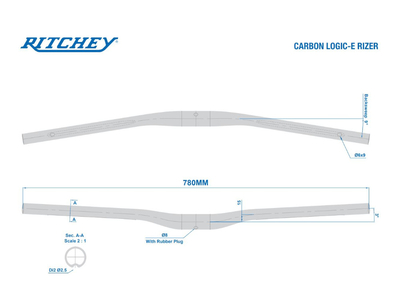 RITCHEY Lenker WCS Logic-E Carbon Rizer 31,8 x 780 mm 9°