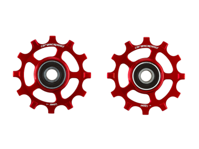CERAMICSPEED Pulley Wheels Aluminum | 12 Teeth SRAM Road AXS 12-speed  red