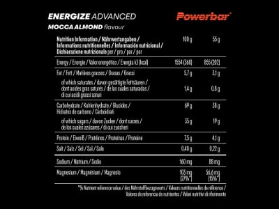 POWERBAR Energy Bar Energize Advanced Mocca Almond