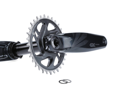 SRAM GX Eagle DUB Fatbike Kurbel 1x12 | FAT5 X-SYNC 2 Direct Mount Kettenblatt 30 Zhne | lunar-grau 165 mm