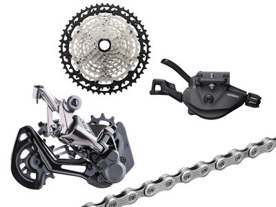 SHIMANO Deore XT/XTR Upgrade Kit M8120/M9120 1x12-fach | Kassette 10-45 Zhne Schalthebel SL-M8100 | mit Schelle