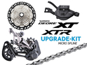 SHIMANO Deore XT/XTR Upgrade Kit M8120/M9120 1x12-fach | Kassette 10-45 Zähne Schalthebel SL-M8100 | mit Schelle