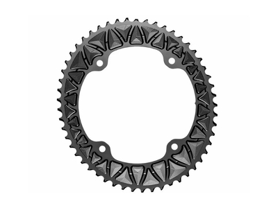 ABSOLUTE BLACK Chainring Premium Oval Road 2-speed BCD 145 4 Hole | Campagnolo Crank | black outer Ring 53 Teeth