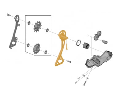 SHIMANO Schaltwerkskäfig Kettenleitblech außen mittellang | Ultegra RD-R8050-GS