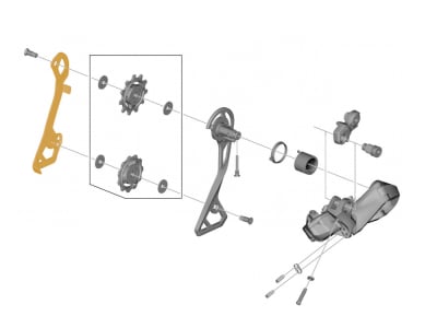 SHIMANO Schaltwerkkäfig Kettenleitblech innen mittellang...