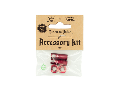PEATY´S x Chris King (MK2) Tubeless Valves Accessory Kit red