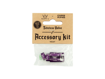 PEATY´S x Chris King (MK2) Tubeless Ventil Zubehör Kit violet