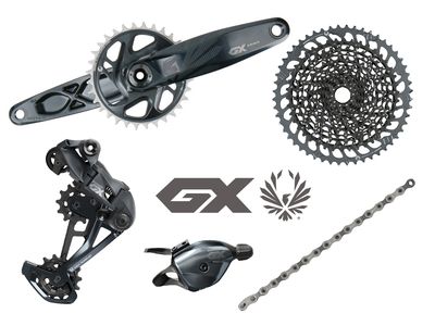 SRAM GX Eagle DUB MTB Gruppe 1x12 | 52 Zähne | Aluminium Kurbel 170 mm SRAM DUB | PressFit PF41 BB89,5 | BB92