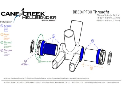 CANE CREEK Bottom Bracket Hellbender 70 PF30 | SRAM DUB...