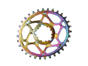 ABSOLUTE BLACK Chainring Direct Mount oval BOOST 148 | 1-speed narrow wide SRAM Crank | PVD rainbow 28 Teeth