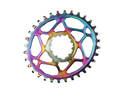 ABSOLUTE BLACK Chainring Direct Mount oval BOOST 148 | 1-speed narrow wide SRAM Crank | PVD rainbow 36 Teeth