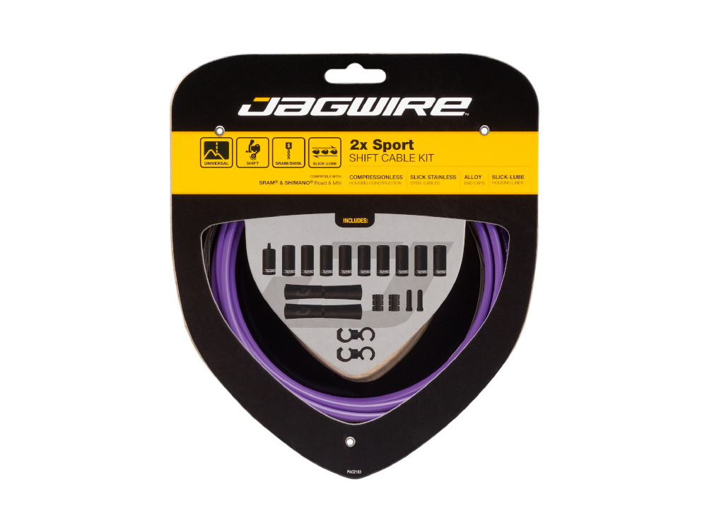 JAGWIRE Shifting Cable Set Sport 2x | Road & Mountain purple