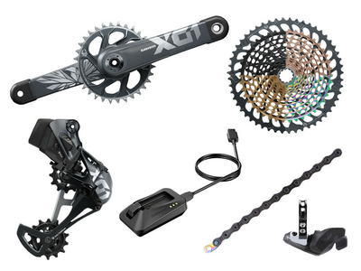 SRAM X01 Eagle DUB AXS Rocker Paddle MTB Gruppe 1x12 | 52 Zhne gold 175 mm SRAM DUB | PressFit30