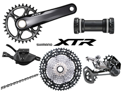 SHIMANO XTR MTB Group M9100 1x12 | FC-M9100 Crank | 10-51 Teeth 165 mm without Chainring without Bottom Bracket SL-M9100 11-/12-fach | I-Spec EV