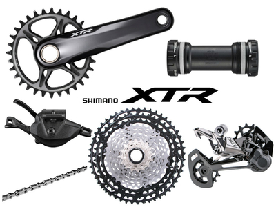 SHIMANO XTR MTB Group M9120 1x12 | FC-M9100 Crank | 10-51 Teeth 165 mm without Chainring SM-BB94-41A | Press Fit SL-M9100 11-/12-fach | I-Spec EV