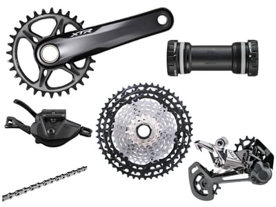 SHIMANO XTR MTB Gruppe M9100 1x12 | FC-M9120 Kurbel | 10-51 Zhne 170 mm 34 Zhne SM-BB93 | BSA SL-M9100 11-/12-fach | I-Spec EV