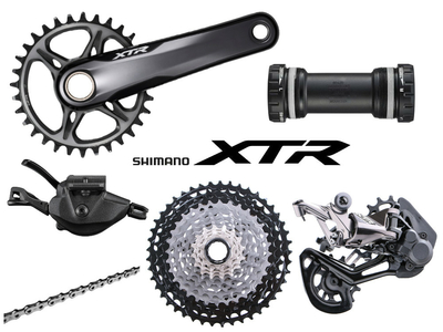 SHIMANO XTR MTB Group M9100 1x12 | FC-M9100 Crank | 10-45 Teeth 165 mm without Chainring SM-BB93 | BSA SL-M9100 11-/12-fach | I-Spec EV