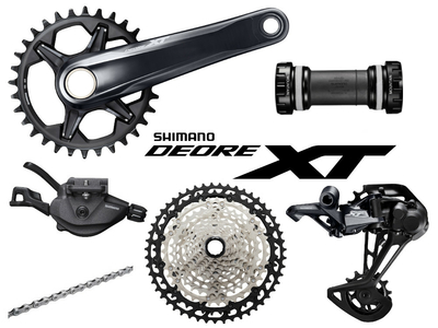 SHIMANO Deore XT MTB Gruppe M8100 1x12-fach | FC-M8100 Kurbel | 10-51 Zähne 165 mm 32 Zähne ohne Innenlager SL-M8100 11-/12-fach