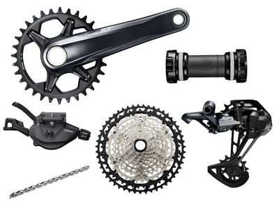 SHIMANO Deore XT MTB Gruppe M8100 1x12-fach | FC-M8100 Kurbel | 10-51 Zhne 170 mm 30 Zhne BB-MT800-PA | Press Fit SL-M8100 11-/12-fach