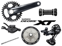 SHIMANO Deore XT MTB Gruppe M8100 1x12-fach | FC-M8100 Kurbel | 10-45 Zähne 165 mm ohne Kettenblatt BB-MT800-PA | Press Fit SL-M8100 11-/12-fach | I-Spec EV