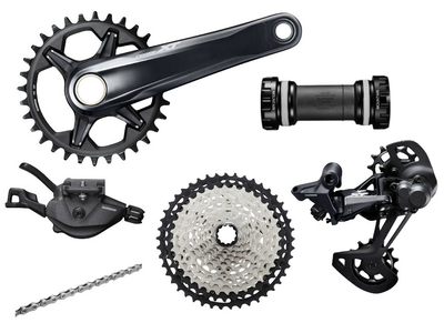 SHIMANO Deore XT MTB Gruppe M8100 1x12-fach | FC-M8120 Kurbel | 10-45 Zhne 165 mm 32 Zhne BB-MT800-PA | Press Fit SL-M8100 11-/12-fach
