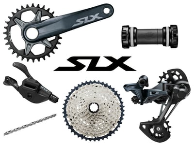 SHIMANO SLX MTB Gruppe M7100 1x12-fach | FC-M7100 Kurbel | 10-45 Zähne 170 mm 34 Zähne ohne Innenlager SL-M7100 12-fach