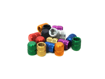 Valve Caps anodised Aluminum AV Schrader (pair)