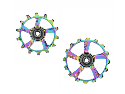 TOKEN Schaltwerkröllchen Set Skinny Fat | 14/16 Zähne für 12-fach oil slick