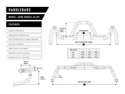 RIDE FARR Handlebar Aero Gravel 440 mm