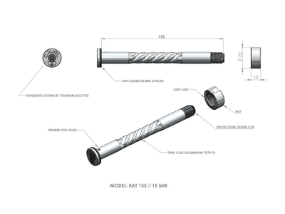 CRUEL COMPONENTS Steckachse 15x100 mm fr R.A.T. System |...