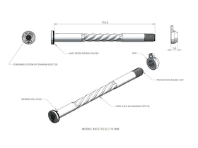 CRUEL COMPONENTS Thru Axle 12x148 mm Boost for R.A.T....