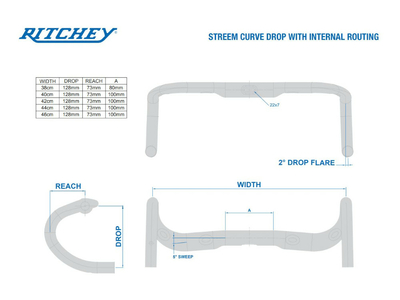RITCHEY Handlebar Road Comp Streem | Di2 ready 400 mm