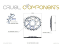 CRUEL COMPONENTS Chainring oval Vo Direct Mount 6 mm Offset for SRAM Cranks | black