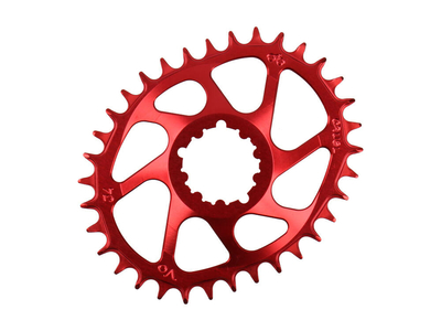 CRUEL COMPONENTS Kettenblatt oval Vo Direct Mount 6 mm Offset für SRAM Kurbeln | rot 32 Zähne
