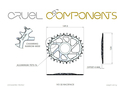 CRUEL COMPONENTS Chainring oval Vo Direct Mount 4 mm Offset for Race Face Cinch Cranks | black