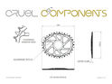 CRUEL COMPONENTS Chainring oval Vo Direct Mount 4 mm Offset for Race Face Cinch Cranks | black