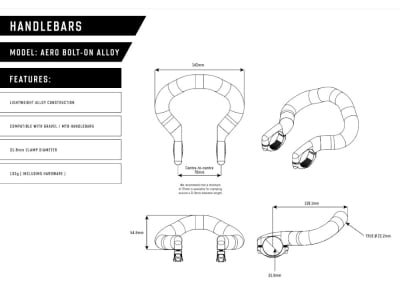RIDE FARR Bar Extensions Aero Bolt-On Aluminum | black matte