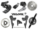 SRAM Rival eTap AXS Road Disc HRD Flat Mount Rennrad Gruppe 2x12 | 46-33 Zähne 170 mm 10 - 30 Zähne ohne Bremsscheiben SRAM DUB | PressFit PF41 BB86 Road