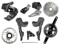 SRAM Rival eTap AXS Road Disc HRD Flat Mount Rennrad Gruppe 2x12 | 46-33 Zähne 175 mm 10 - 36 Zähne Paceline Rotor 160 mm | Center Lock (vorn und hinten) SRAM DUB | PressFit30