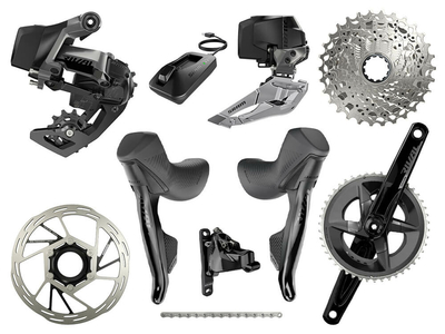 SRAM Rival eTap AXS Road Disc HRD Flat Mount Rennrad Gruppe 2x12 | 48-35 Zhne 172,5 mm 10 - 36 Zhne ohne Bremsscheiben SRAM DUB | PressFit30