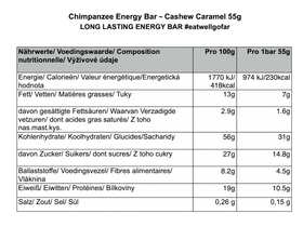 CHIMPANZEE Energie Riegel Natural Cashew Caramel | 55g...