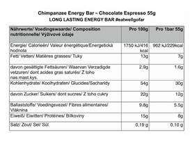 CHIMPANZEE Energy Bar Natural Chocolate Espresso | 55g Bar