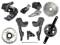 SRAM Rival eTap AXS Wide Road Disc HRD Flat Mount Rennrad Gruppe 2x12 | Quarq Powermeter Kurbel | 43-30 Zähne 172,5 mm 10 - 30 Zähne Paceline Rotor 160 mm | Center Lock (vorn und hinten) SRAM DUB Wide | BSA 68 mm