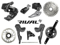 SRAM Rival eTap AXS Wide Road Disc HRD Flat Mount Rennrad Gruppe 2x12 | Quarq Powermeter Kurbel | 43-30 Zähne 172,5 mm 10 - 36 Zähne ohne Bremsscheiben SRAM DUB Wide | PressFit30