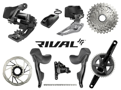 SRAM Rival eTap AXS Wide Road Disc HRD Flat Mount Road Group 2x12 | Quarq Powermeter Crank | 43-30 Teeth 175 mm 10 - 36 Teeth without Disc Brake Rotors SRAM DUB Wide | PressFit PF41 BB86 Road