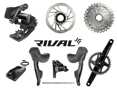 SRAM Rival 1 eTap AXS Wide Road Disc HRD Flat Mount Rennrad Gruppe 1x12 | 46 Zähne 172,5 mm 10 - 36 Zähne Paceline Rotor 160 mm | Center Lock (vorn und hinten) SRAM DUB Wide | PressFit30