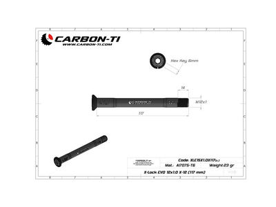 CARBON-TI Thru Axle X-Lock EVO 12x1,0 X-12 Road | 117 mm, 62,50 €