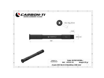 CARBON-TI Steckachse X-Lock EVO 15x1,5 X-RockShox | 148 mm