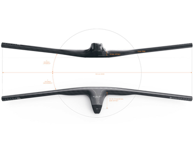 GEMINI Prpus XC Vorbau-Lenker-Einheit + Computerhalterung 12K Carbon Rainbow glnzend | 740 mm 80 mm