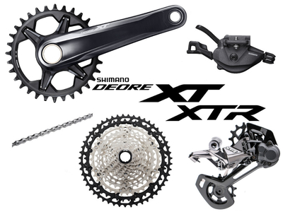 SHIMANO Deore XT/XTR MTB Gruppe M8100/M9100 | FC-M8100 Kurbel | 10-51 Zähne 170 mm 30 Zähne ohne Innenlager SL-M8100 12-fach